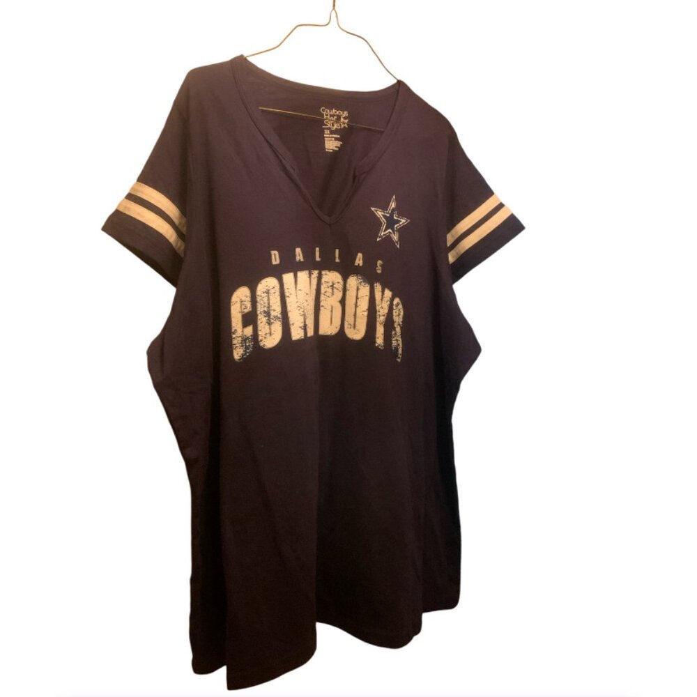 Women's 3X 22-24 XXXL V-Neck NFL Dallas Cowboys Casual Party Tee Shirt